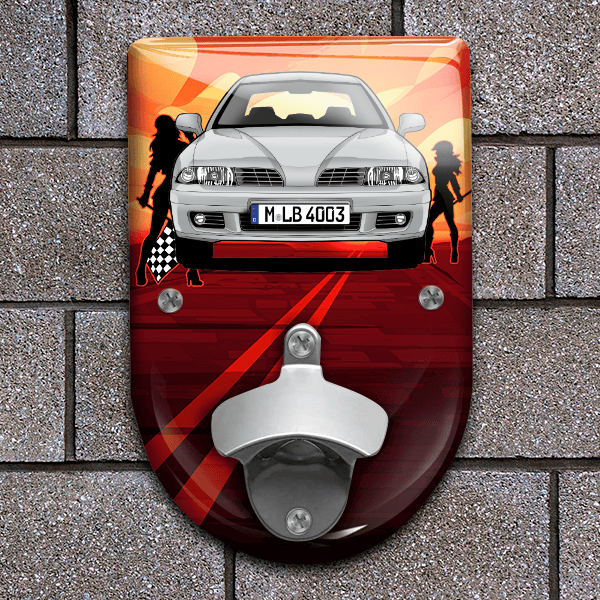 Carisma (5-Türer) Flaschenöffner für Wand personalisiert mit deinem Auto u. Kennzeichen!