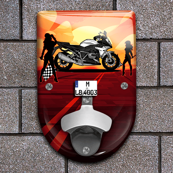 R 1200 RS Flaschenöffner für Wand personalisiert mit deinem Motorrad u. Kennzeichen!