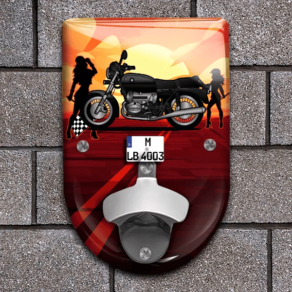 R 45 Flaschenöffner für Wand personalisiert mit deinem Motorrad u. Kennzeichen!