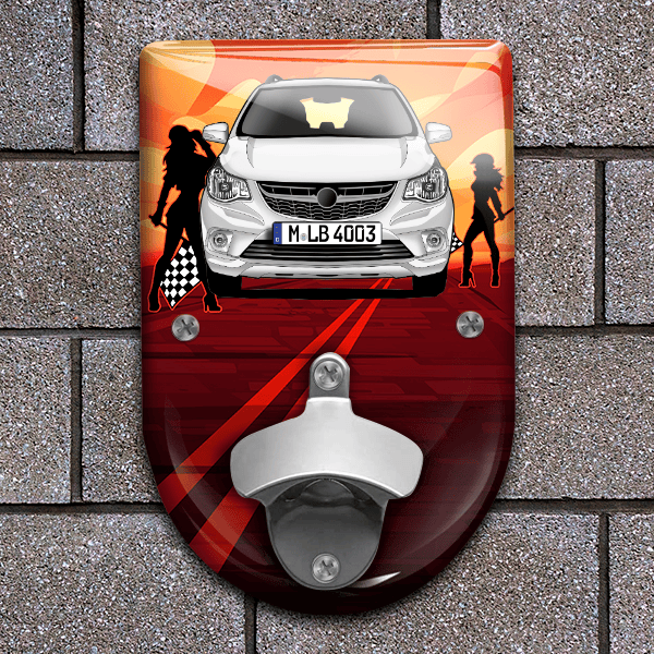 Karl Flaschenöffner für Wand personalisiert mit deinem Auto u. Kennzeichen!
