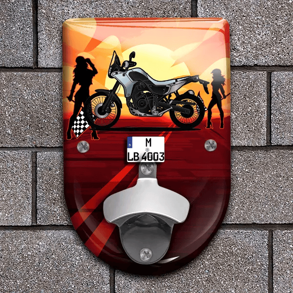 XTZ 698 Tenere 700 Flaschenöffner für Wand personalisiert mit deinem Motorrad u. Kennzeichen!
