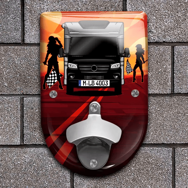 Profila T 726 EF Flaschenöffner für Wand personalisiert mit deinem Wohnwagen u. Kennzeichen!