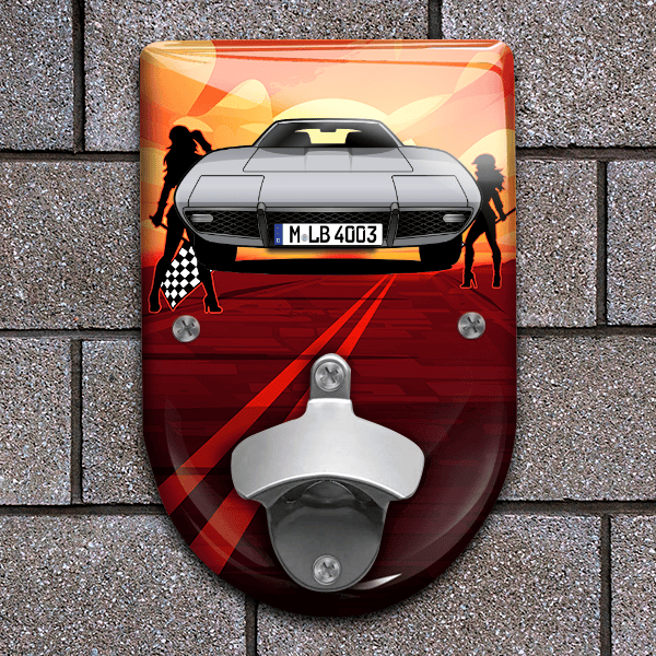 Ghibli Coupe Flaschenöffner für Wand personalisiert mit deinem Auto u. Kennzeichen!