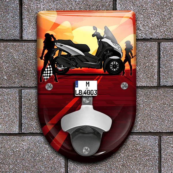 MP3 821 Flaschenöffner für Wand personalisiert mit deinem Motorrad u. Kennzeichen!