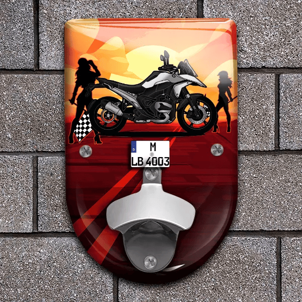 R 1300 GS Flaschenöffner für Wand personalisiert mit deinem Motorrad u. Kennzeichen!