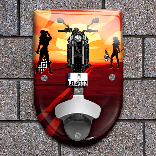XSR900 Flaschenöffner für Wand personalisiert mit deinem Motorrad u. Kennzeichen!