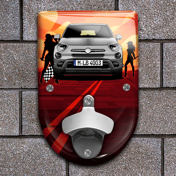 500 X Flaschenöffner für Wand personalisiert mit deinem Auto u. Kennzeichen!