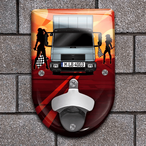 L2000 Flaschenöffner für Wand personalisiert mit deinem LKW u. Kennzeichen!