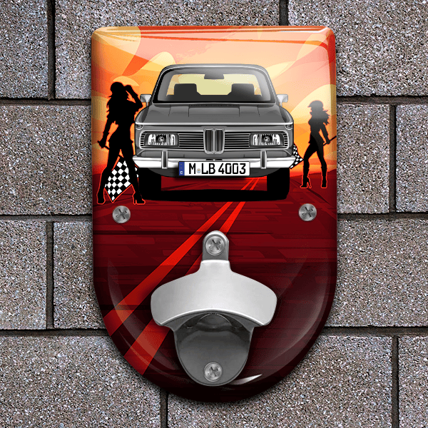 2000 Flaschenöffner für Wand personalisiert mit deinem Auto u. Kennzeichen!