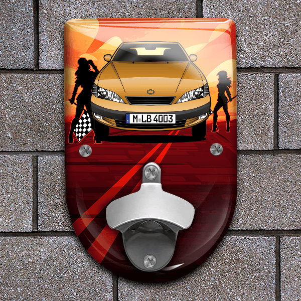 ES Flaschenöffner für Wand personalisiert mit deinem Auto u. Kennzeichen!