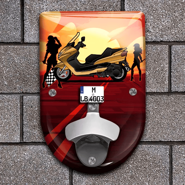 YP250 Flaschenöffner für Wand personalisiert mit deinem Motorrad u. Kennzeichen!