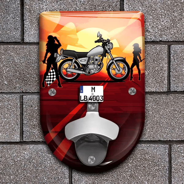 GN 125 Flaschenöffner für Wand personalisiert mit deinem Motorrad u. Kennzeichen!