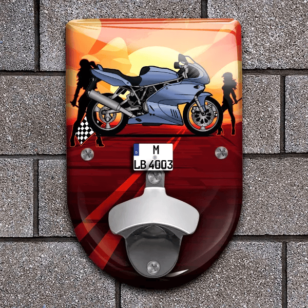 750 SS IE Flaschenöffner für Wand personalisiert mit deinem Motorrad u. Kennzeichen!