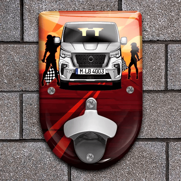 Primastar Flaschenöffner für Wand personalisiert mit deinem Auto u. Kennzeichen!