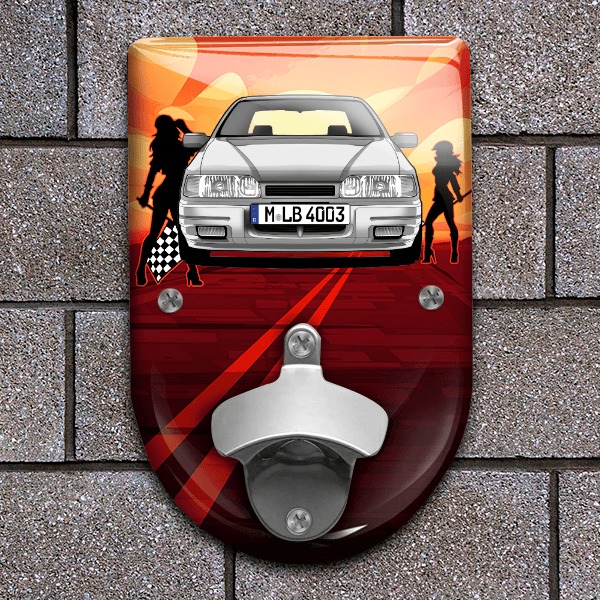 Sierra Limousine Flaschenöffner für Wand personalisiert mit deinem Auto u. Kennzeichen!