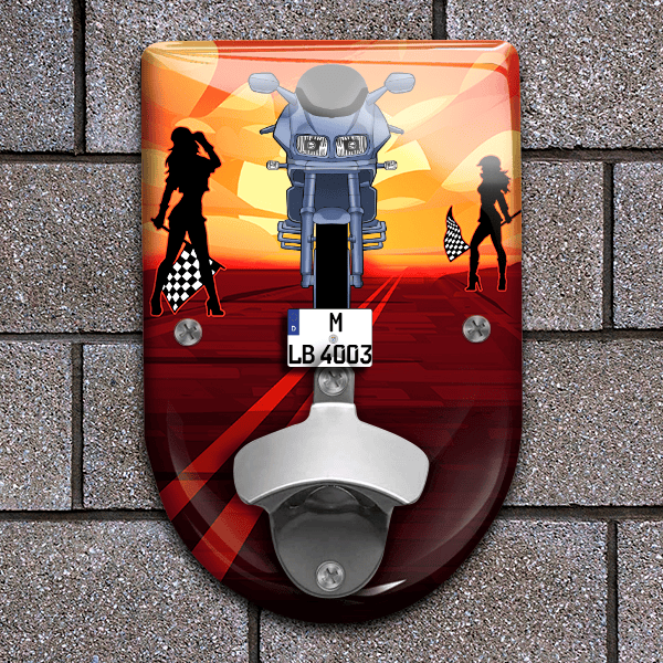 FZS600 Fazer Flaschenöffner für Wand personalisiert mit deinem Motorrad u. Kennzeichen!