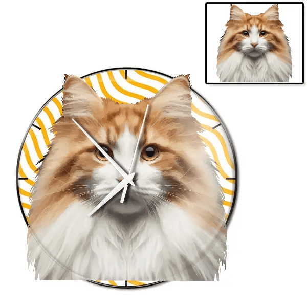 Turkish Van Wanduhr personalisiert mit genau deinem Haustier!