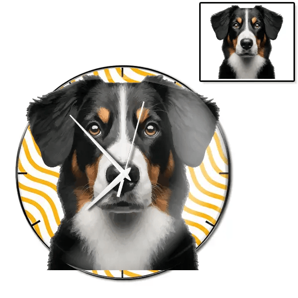 Appenzeller Mountain Dog Wanduhr personalisiert mit genau deinem Haustier!