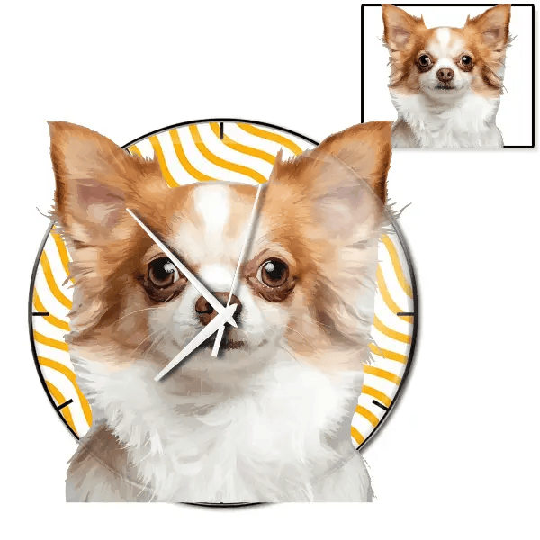 Chihuahua Wanduhr personalisiert mit genau deinem Haustier!