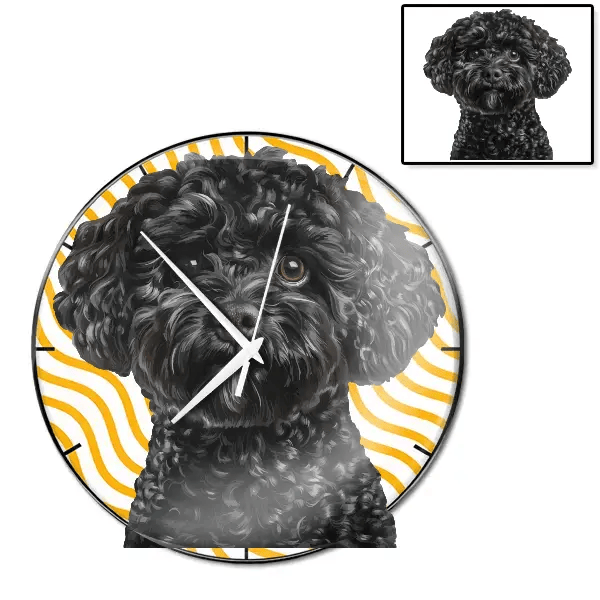 Maltipoo Wanduhr personalisiert mit genau deinem Haustier!