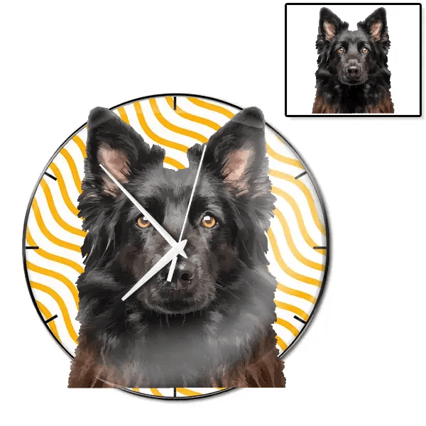 Belgian Shepherd Wanduhr personalisiert mit genau deinem Haustier!