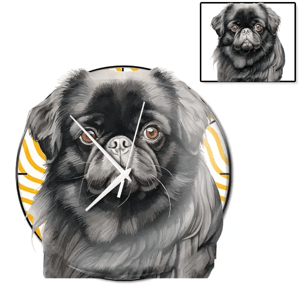 Pekingese Wanduhr personalisiert mit genau deinem Haustier!