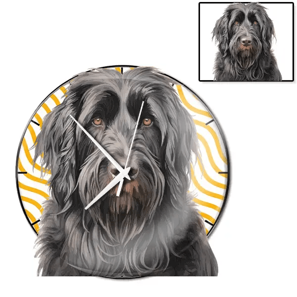 Briard Wanduhr personalisiert mit genau deinem Haustier!