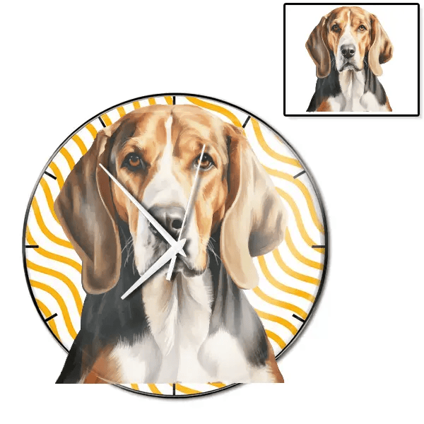 American Foxhound Wanduhr personalisiert mit genau deinem Haustier!