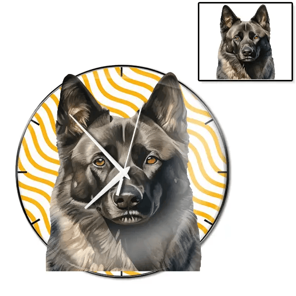 Norwegian Elkhound Wanduhr personalisiert mit genau deinem Haustier!