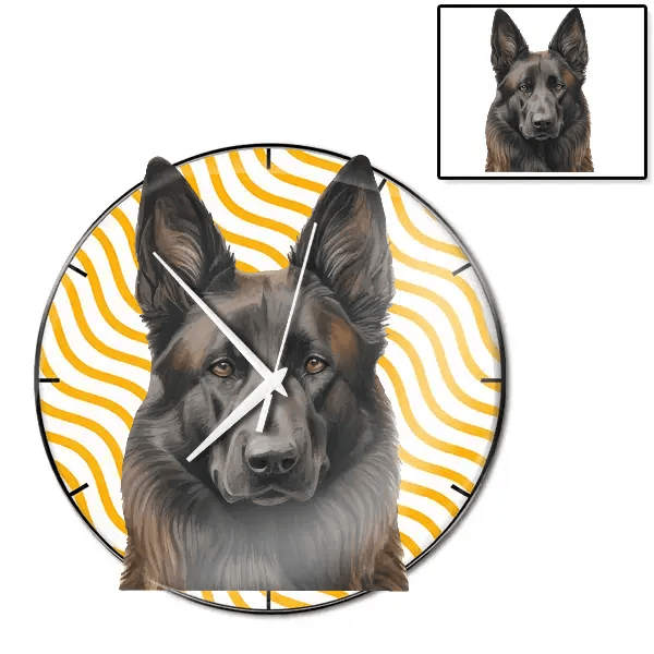 Dutch Shepherd Wanduhr personalisiert mit genau deinem Haustier!
