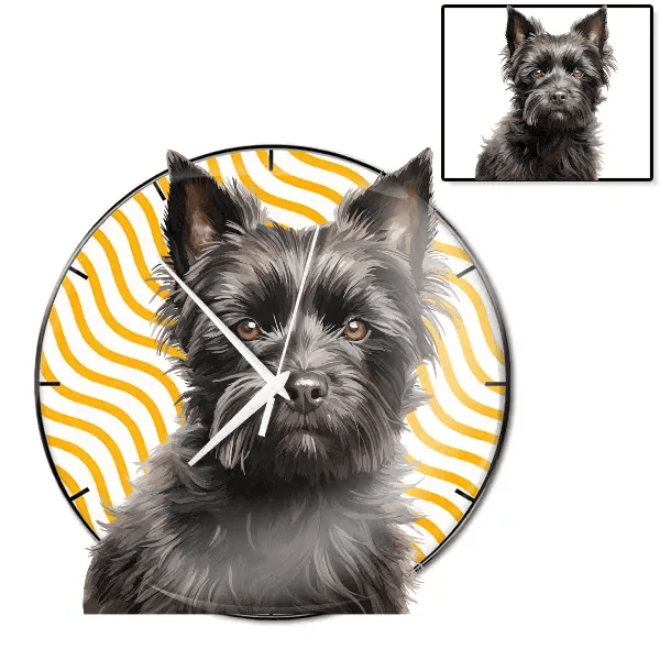 Cairn Terrier Wanduhr personalisiert mit genau deinem Haustier!