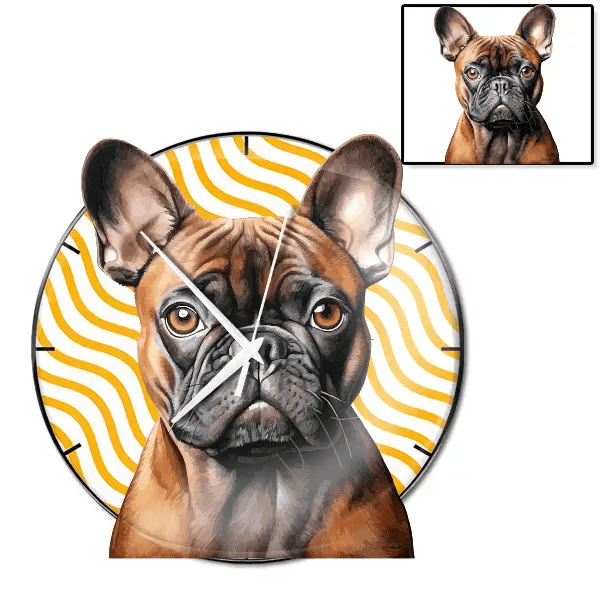 French Bulldog Wanduhr personalisiert mit genau deinem Haustier!