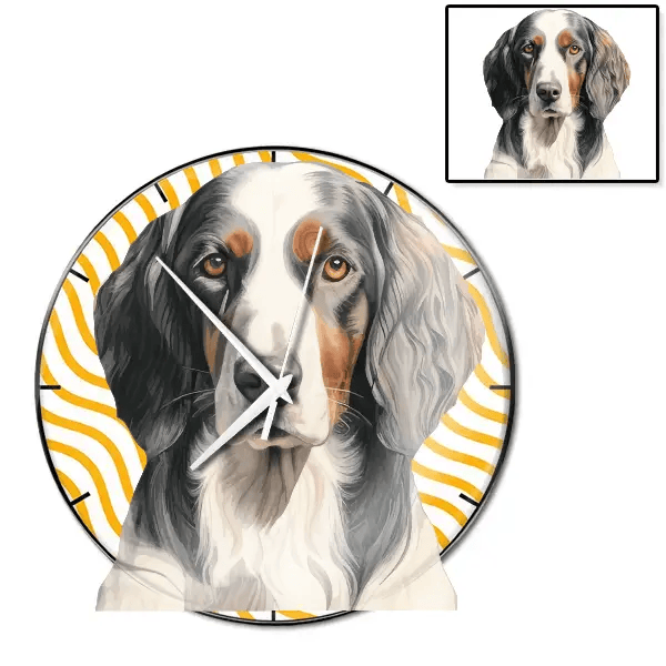 English Setter Wanduhr personalisiert mit genau deinem Haustier!