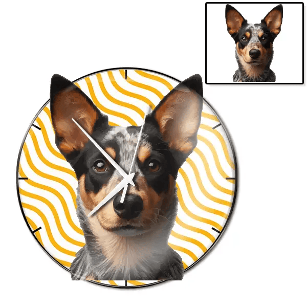 Australian Kelpie Wanduhr personalisiert mit genau deinem Haustier!