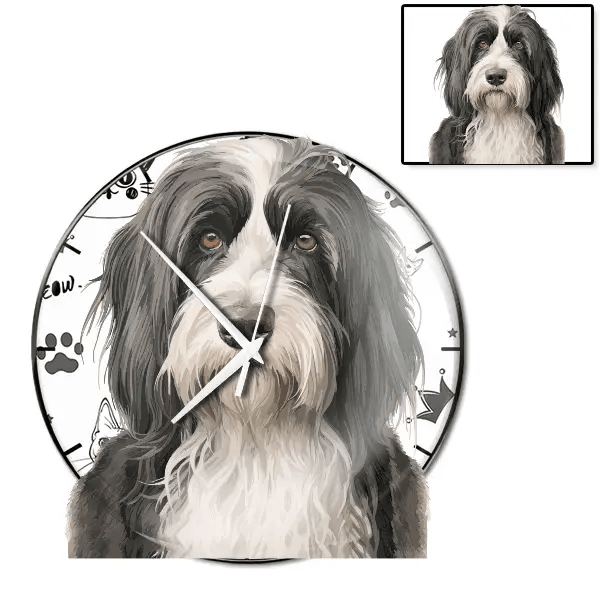 Petit Basset Griffon Vendeen Wanduhr personalisiert mit genau deinem Haustier!