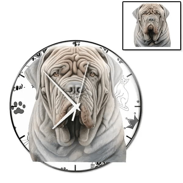 Neapolitan Mastiff Wanduhr personalisiert mit genau deinem Haustier!