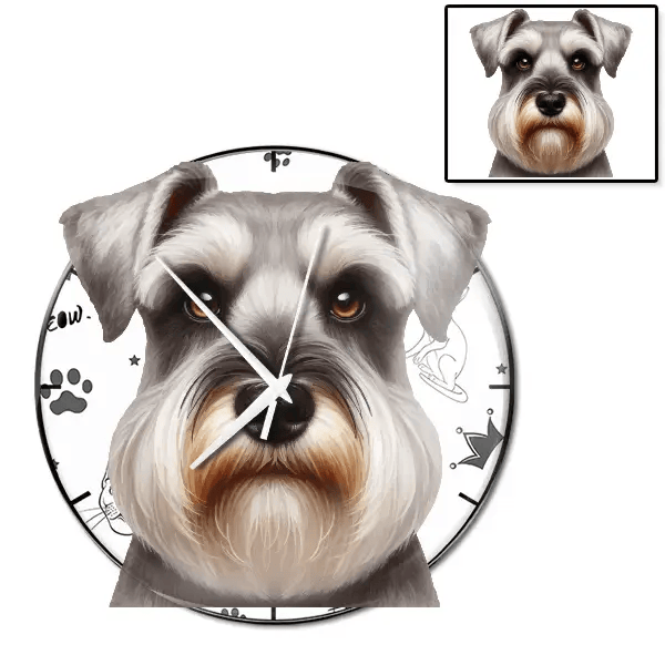 Schnauzer Wanduhr personalisiert mit genau deinem Haustier!