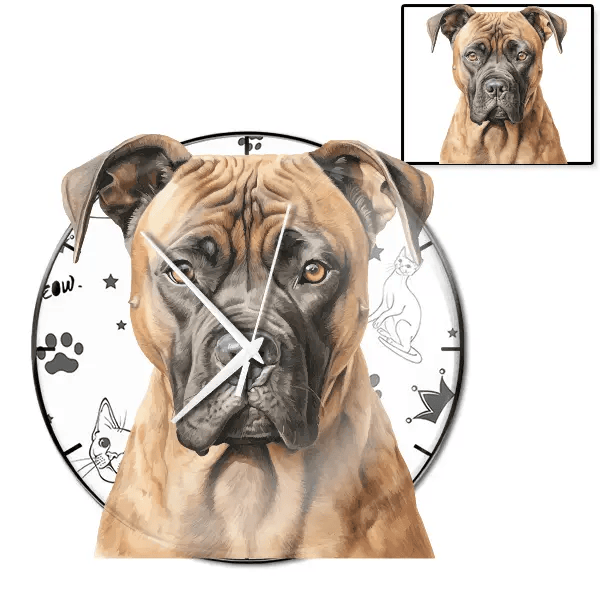 Presa Canario Wanduhr personalisiert mit genau deinem Haustier!
