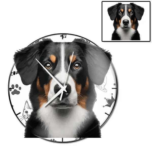 Appenzeller Mountain Dog Wanduhr personalisiert mit genau deinem Haustier!