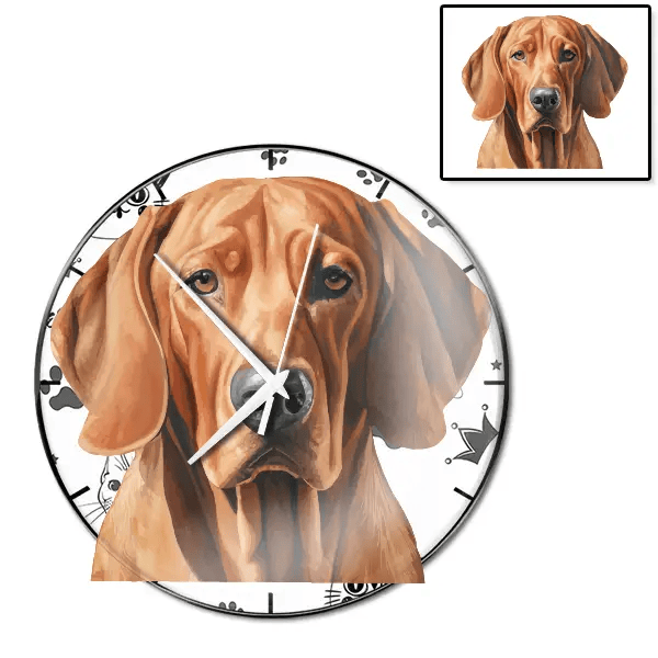 Redbone Coonhound Wanduhr personalisiert mit genau deinem Haustier!
