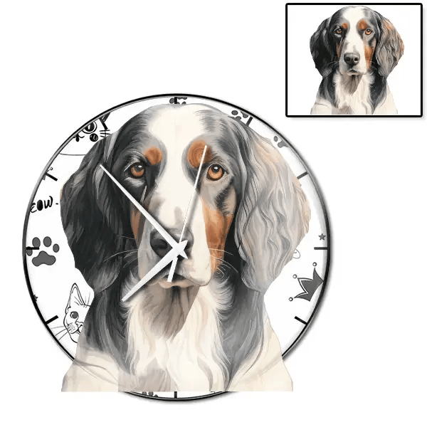 English Setter Wanduhr personalisiert mit genau deinem Haustier!