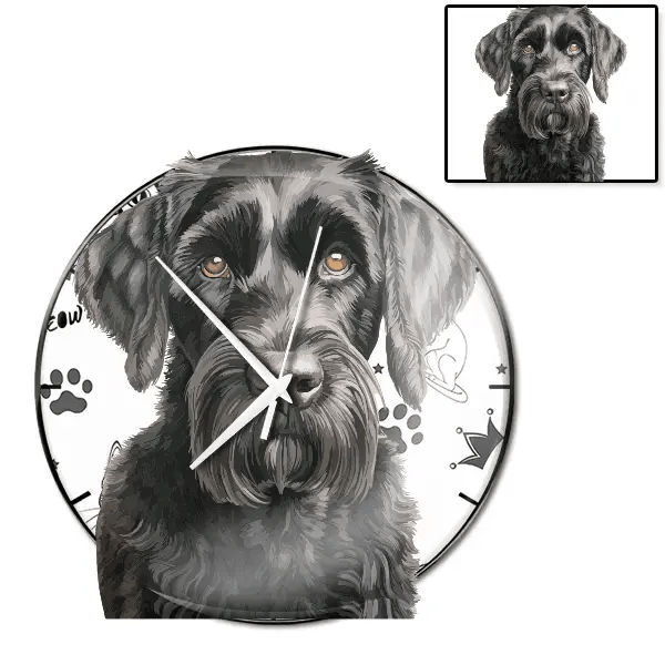 Giant Schnauzer Wanduhr personalisiert mit genau deinem Haustier!