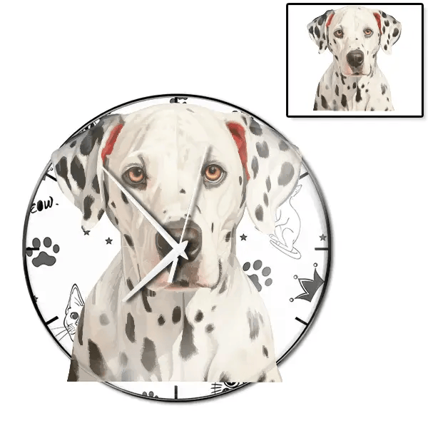 Dalmatian Wanduhr personalisiert mit genau deinem Haustier!