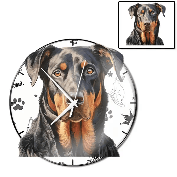 Beauceron Wanduhr personalisiert mit genau deinem Haustier!