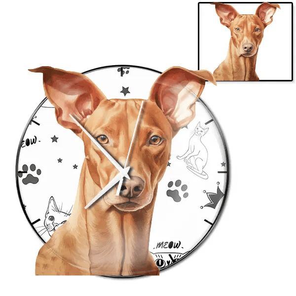 Pharaoh Hound Wanduhr personalisiert mit genau deinem Haustier!