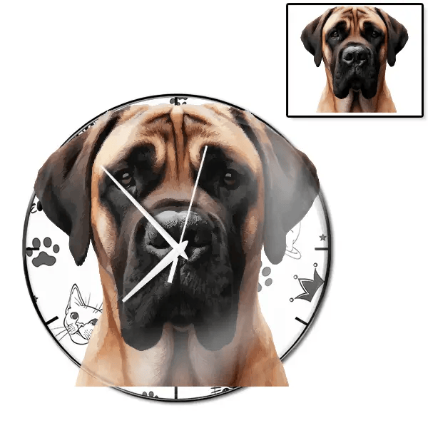 Boerboel Wanduhr personalisiert mit genau deinem Haustier!