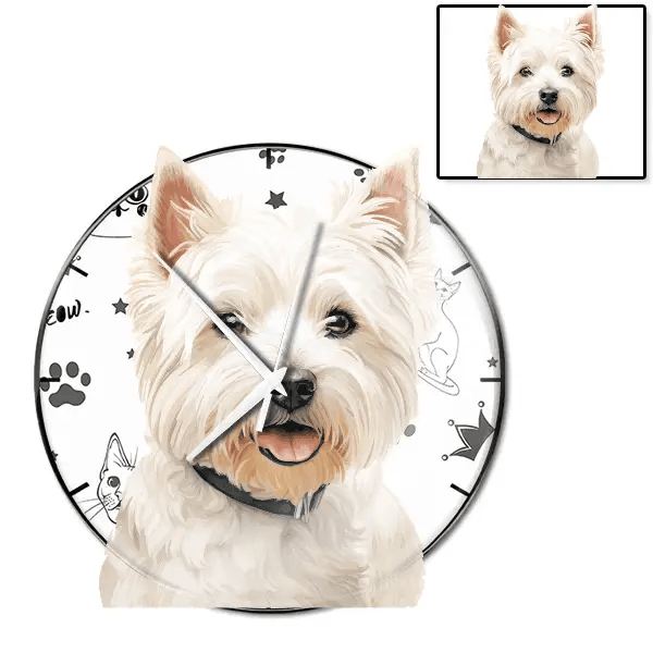 West Highland White Terrier Wanduhr personalisiert mit genau deinem Haustier!
