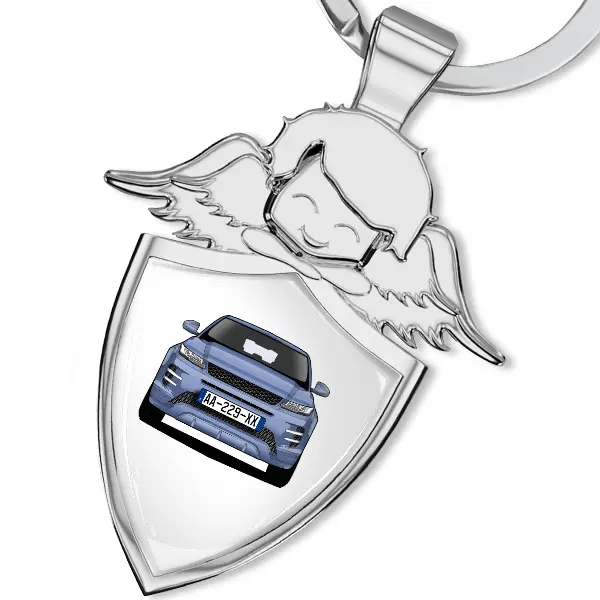 EvoquePorte-clés ange gardien avec Voiture