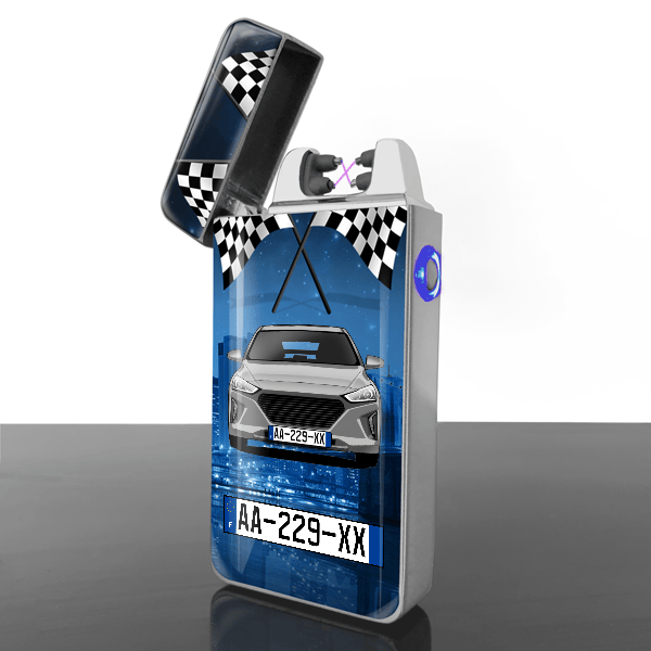 IONIQ (5-Türer) briquets electriques personnalisé avec voiture et plaque d'immatriculation !