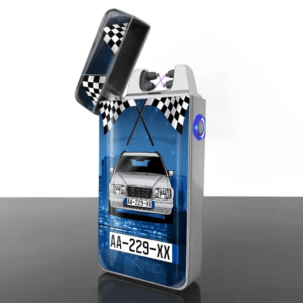W 124 Kombi briquets electriques personnalisé avec voiture et plaque d'immatriculation !